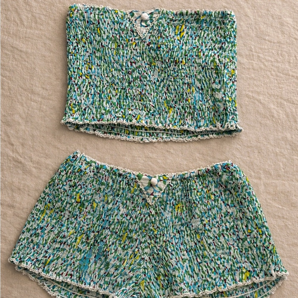 Poupette St Barth Smocked Bandeau & Shorts Set NWT | XS–M